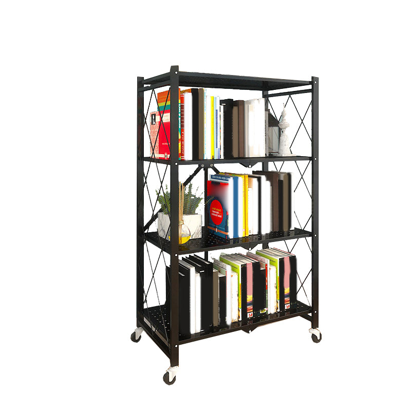 Modern Metal Bookcase Geometric Bookshelf for Living Room, 28" L X 14.5" W