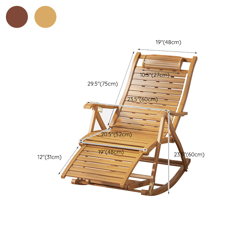 Contemporary Rocking Chair Bamboo Frame Spindle Backrest Indoor Rocking Chair