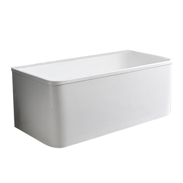 Back to Wall Soaking Bathtub Modern Rectangular Antique Finish Bath Tub