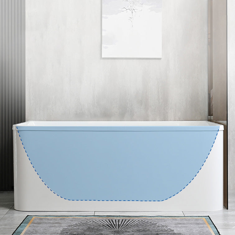 Back to Wall Soaking Bathtub Modern Rectangular Antique Finish Bath Tub