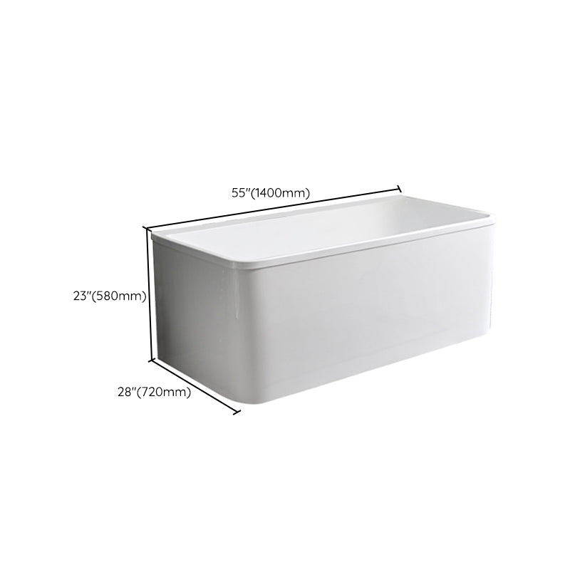 Back to Wall Soaking Bathtub Modern Rectangular Antique Finish Bath Tub