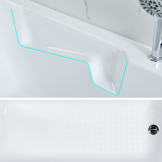 Modern Back to Wall Bathtub Rectangular Antique Finish Soaking Bath Tub