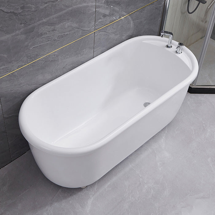 Modern Oval Bathtub Acrylic Stand Alone Soaking Soaking Bath