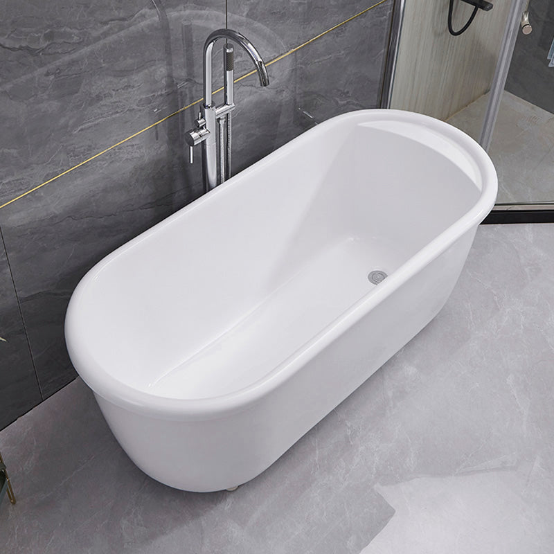 Modern Oval Bathtub Acrylic Stand Alone Soaking Soaking Bath