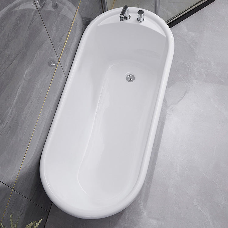Modern Oval Bathtub Acrylic Stand Alone Soaking Soaking Bath