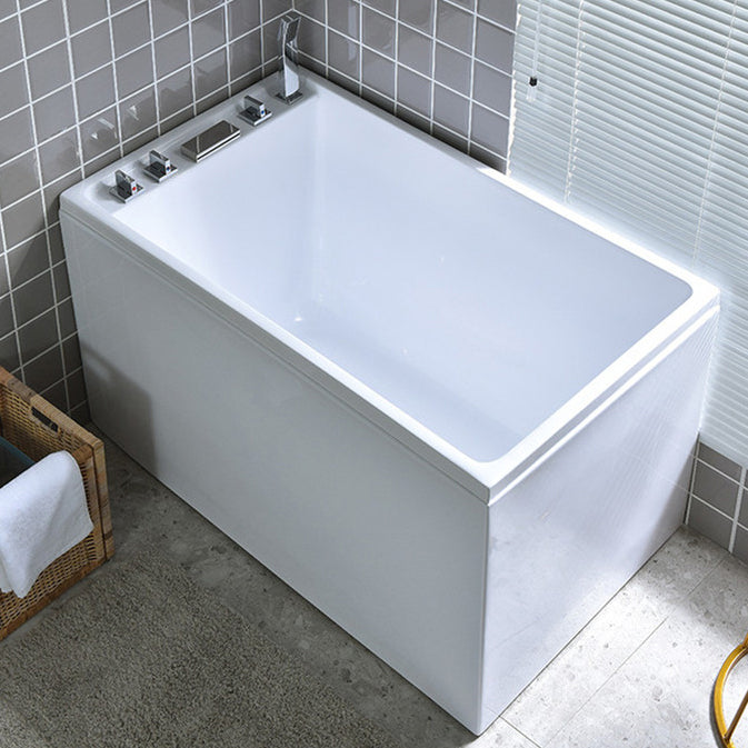 Modern Rectangular Center Bathtub Acrylic Freestanding White Bath