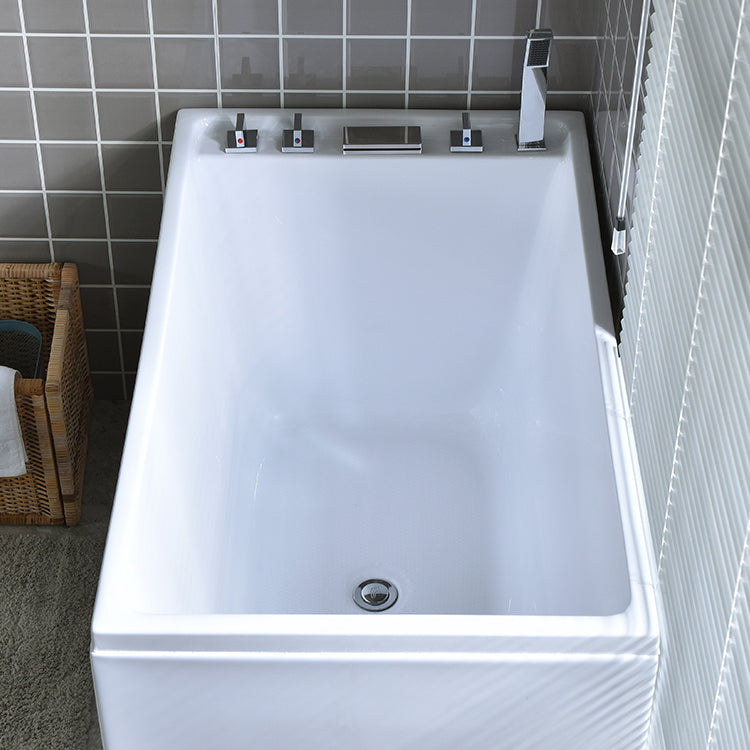 Modern Rectangular Center Bathtub Acrylic Freestanding White Bath