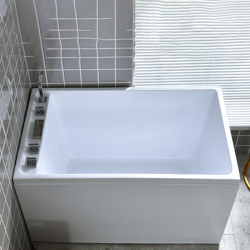Modern Rectangular Center Bathtub Acrylic Freestanding White Bath