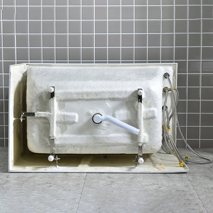 Modern Rectangular Center Bathtub Acrylic Freestanding White Bath