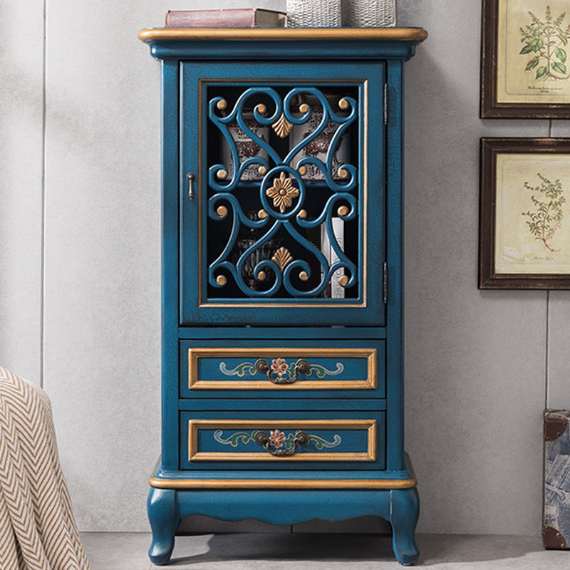 Industrial Solid Wood Accent Cabinet Rectangle Accent Cabinet with Drawer