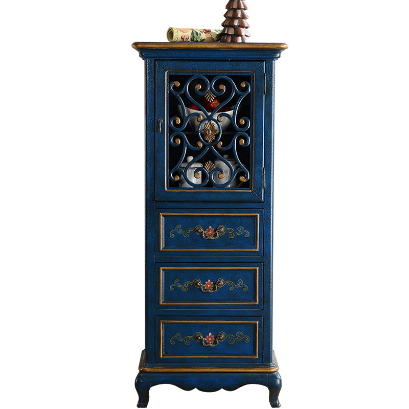 Industrial Solid Wood Accent Cabinet Rectangle Accent Cabinet with Drawer