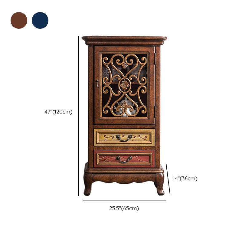 Industrial Solid Wood Accent Cabinet Rectangle Accent Cabinet with Drawer