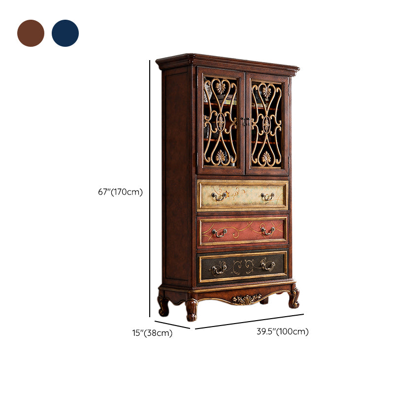Industrial Solid Wood Accent Cabinet Rectangle Accent Cabinet with Drawer