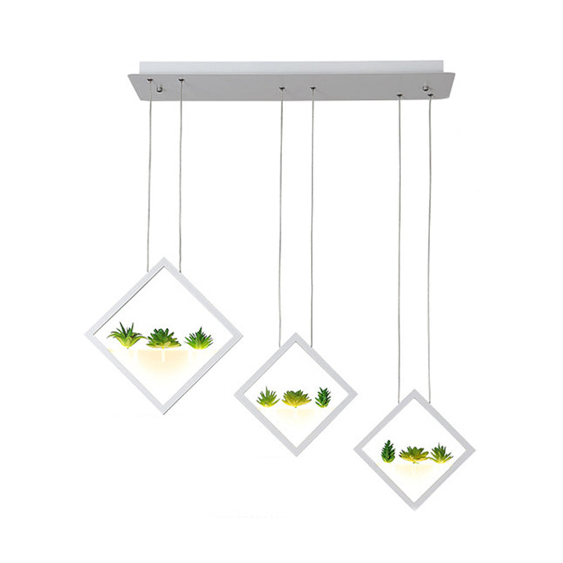Pragas en cluster en cluster en cluster en cluster en cluster acrylique à la suspension 3-rhombus blanc LED avec une déco chaud / blanc