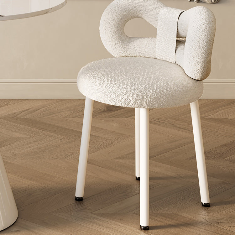 Round Dining Table Set with White Chairs 1/2/3/4 Pieces Stone Dining Set for Home