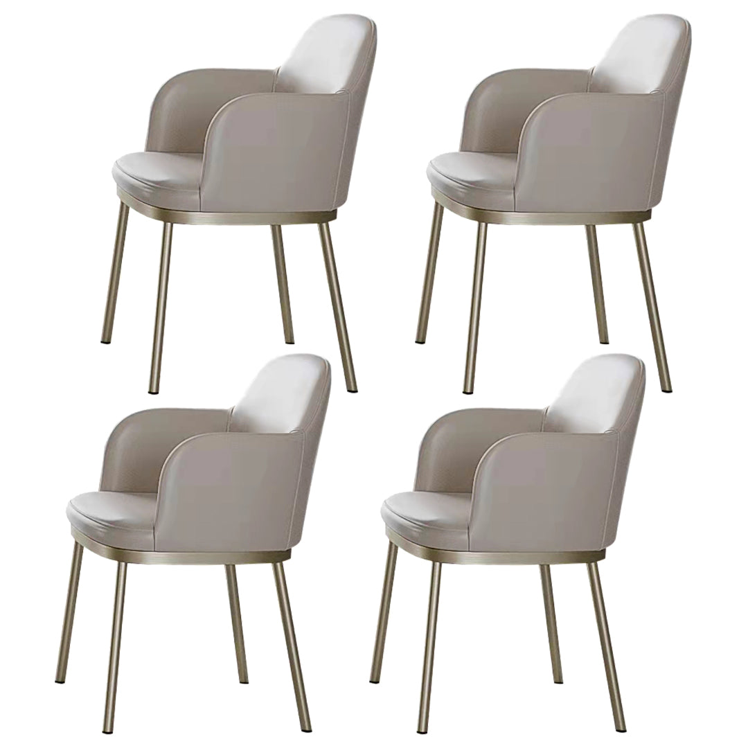Contemporary White Stone Dining Set 1/4/7 Pieces Dining Table Set with Arm Chairs