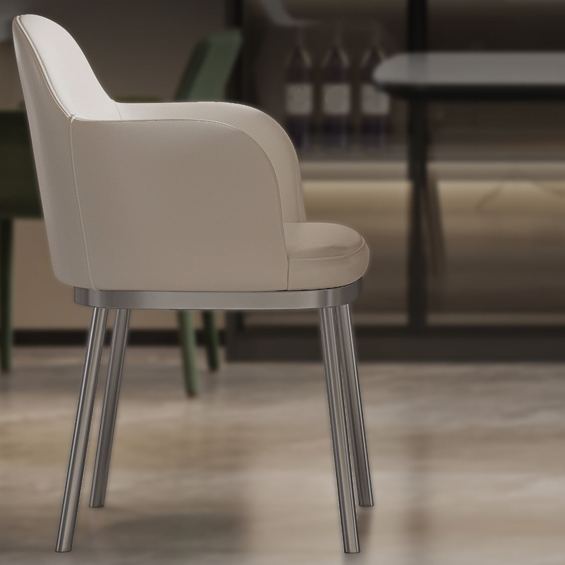 Contemporary White Stone Dining Set 1/4/7 Pieces Dining Table Set with Arm Chairs