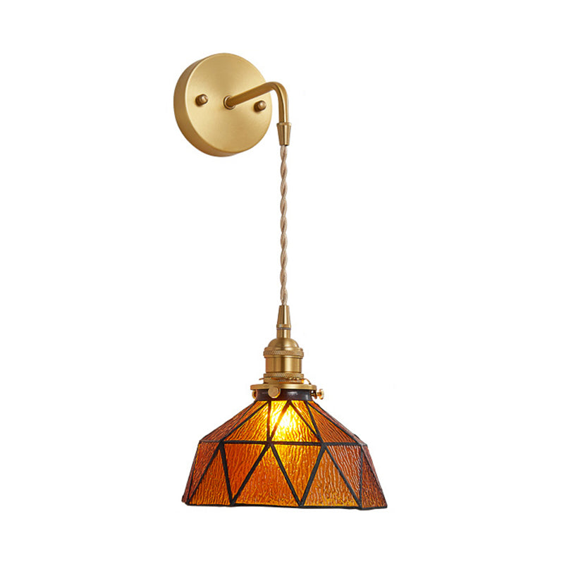 Drum Shape Glass Vanity Sconce Light Modern Style 1-Light Vanity Mirror Lights