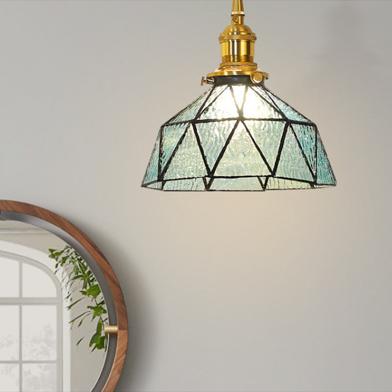 Drum Shape Glass Vanity Sconce Light Modern Style 1-Light Vanity Mirror Lights