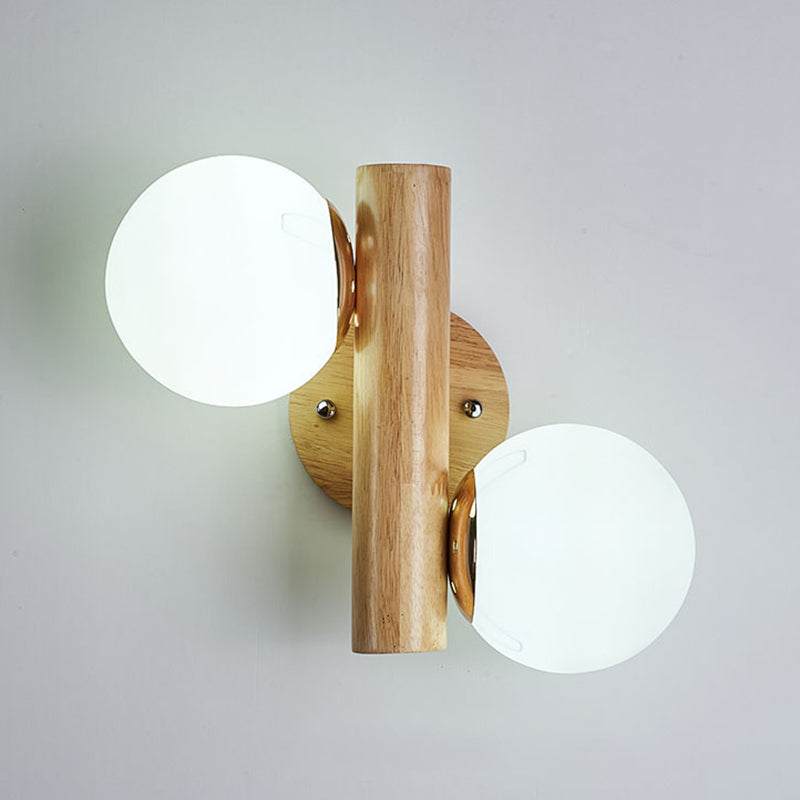 Nordic Style Wooden Vanity Light Ball Shape Vanity Lamp for Shower Room
