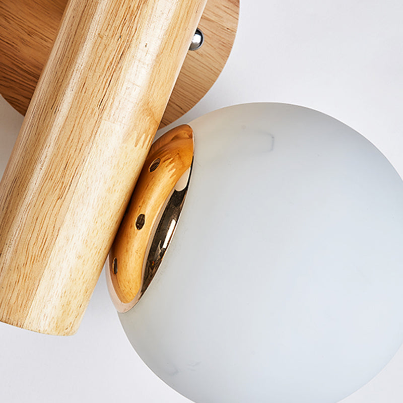 Nordic Style Wooden Vanity Light Ball Shape Vanity Lamp for Shower Room