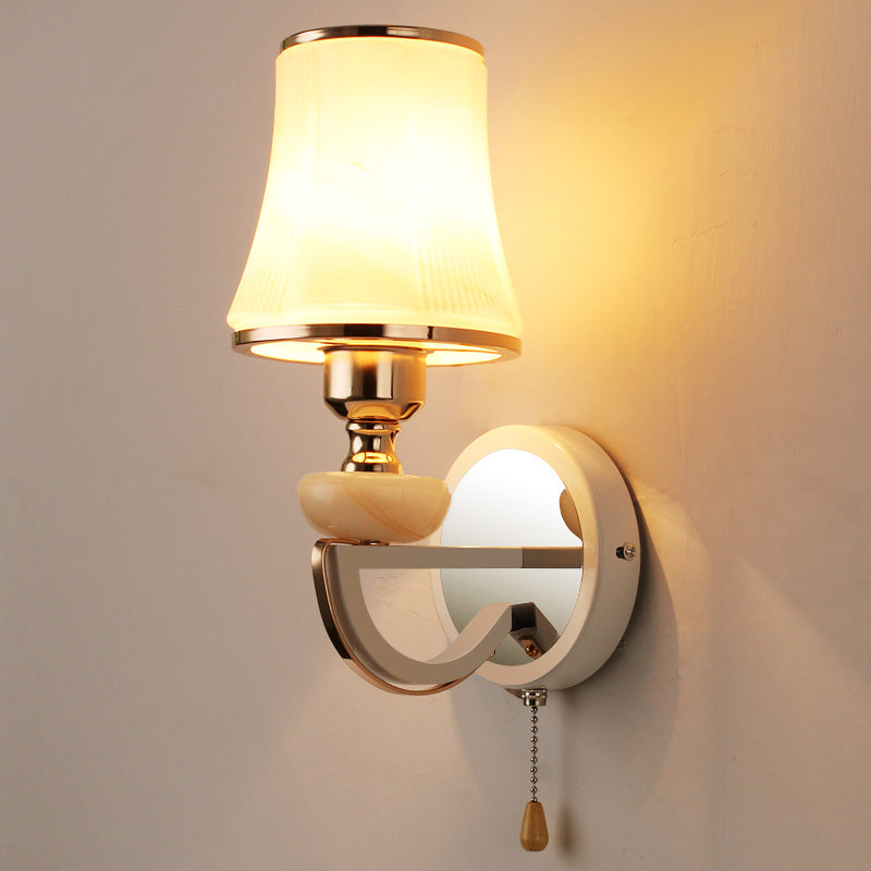 Nordic Style Vanity Light Geometry Shape Vanity Lamp with Glass Shade for Bedroom