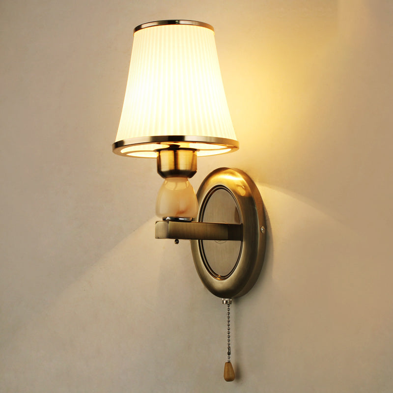 Nordic Style Vanity Light Geometry Shape Vanity Lamp with Glass Shade for Bedroom