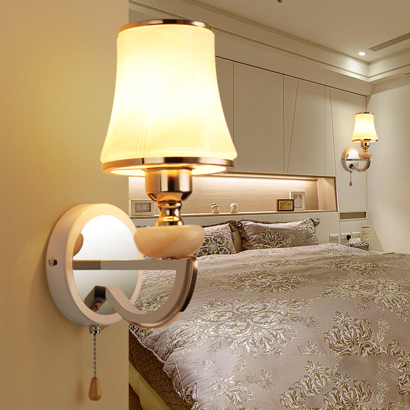 Nordic Style Vanity Light Geometry Shape Vanity Lamp with Glass Shade for Bedroom