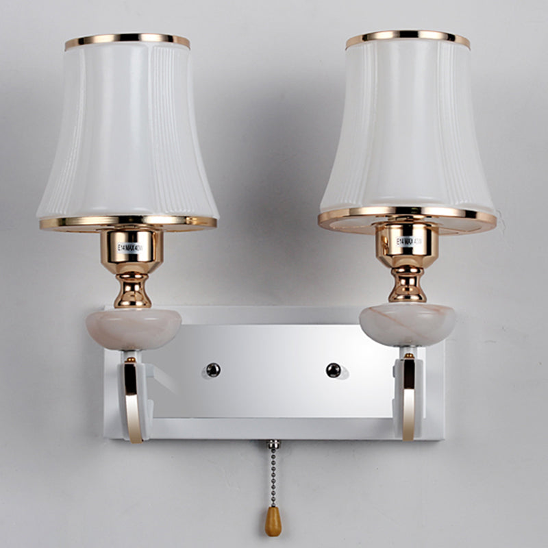 Nordic Style Vanity Light Geometry Shape Vanity Lamp with Glass Shade for Bedroom