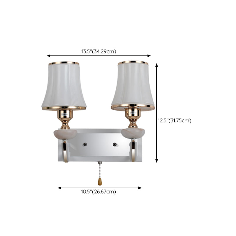 Nordic Style Vanity Light Geometry Shape Vanity Lamp with Glass Shade for Bedroom