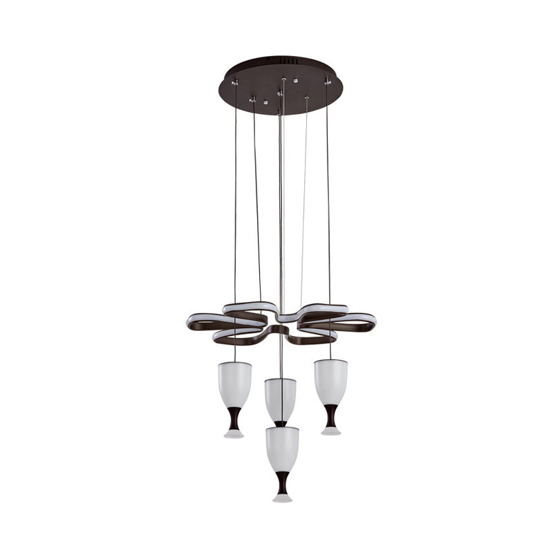 Café 4 tasse et plafond luminaire moderniste LED Acrylique Multi Light Pendant