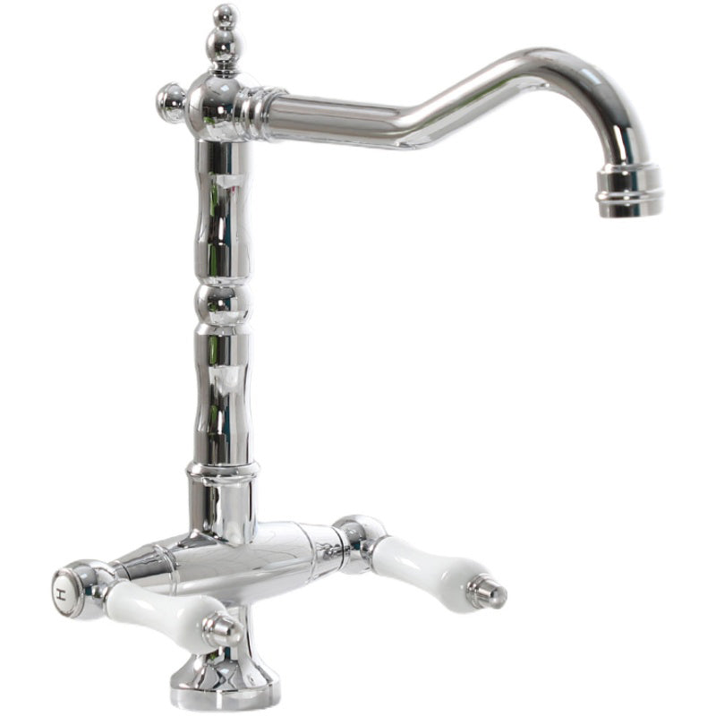 Industrial Wide Spread Bathroom Faucet Lever Handles Lavatory Faucet