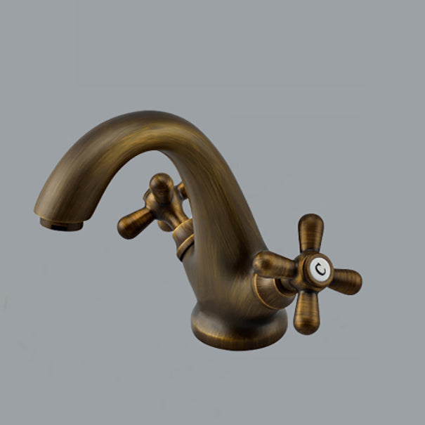 Industrial Wide Spread Bathroom Cross Handles Centerset Faucet