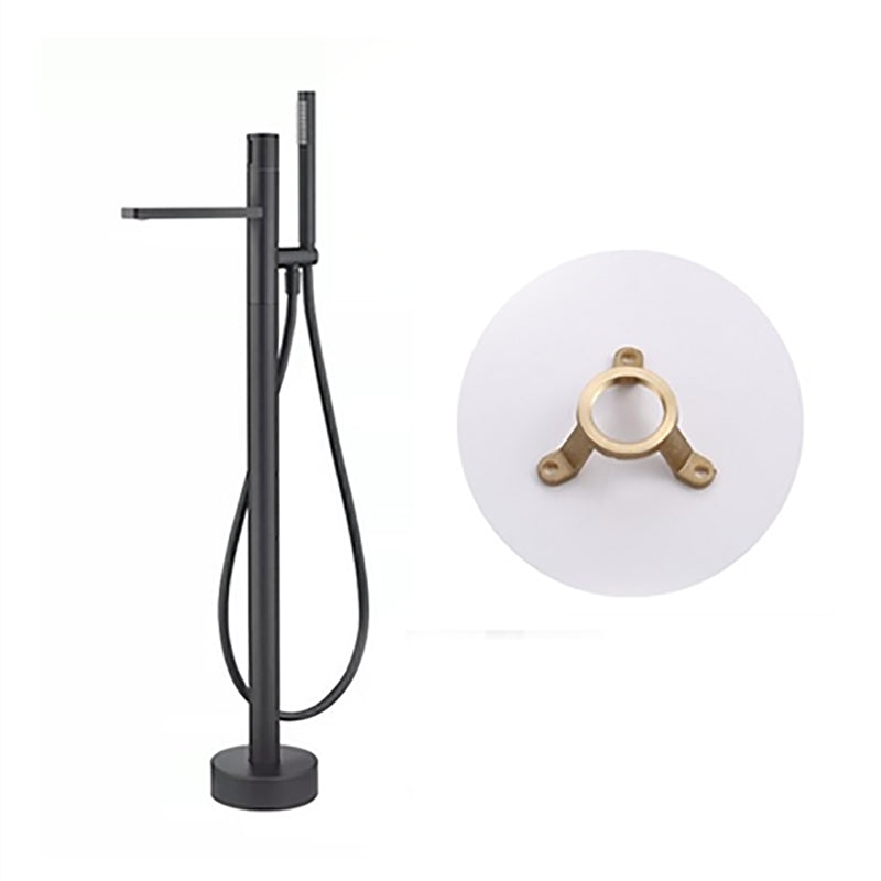 Contemporary Bathroom Faucet Floor Mounted Copper One Handle Fixed Freestanding Faucet