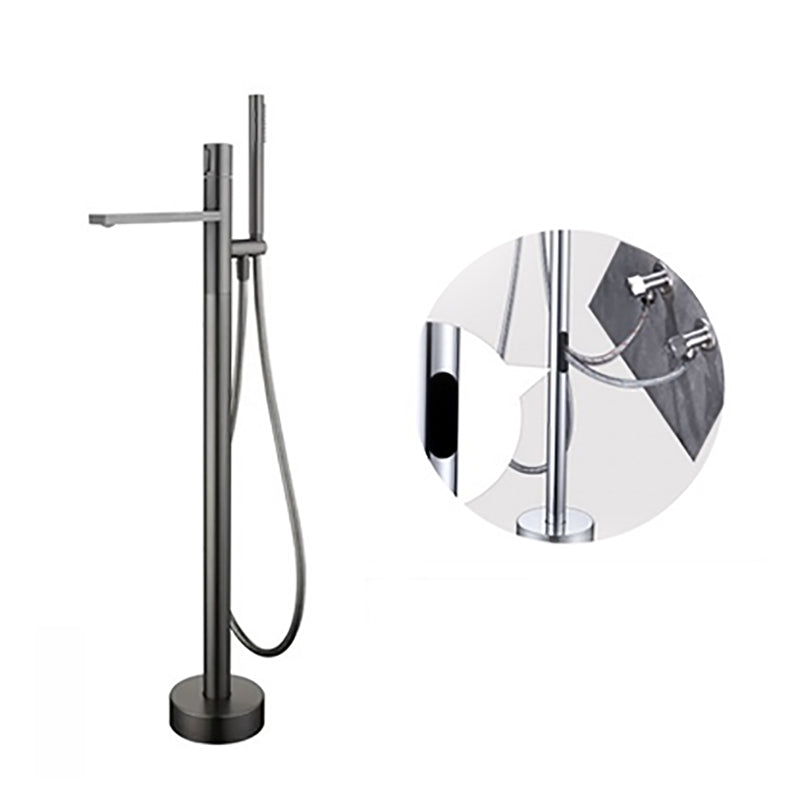 Contemporary Bathroom Faucet Floor Mounted Copper One Handle Fixed Freestanding Faucet