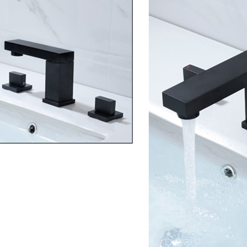 Contemporary Bathroom Faucet Deck Mounted Copper Two Handle Swivel Roman Tub Faucet Set