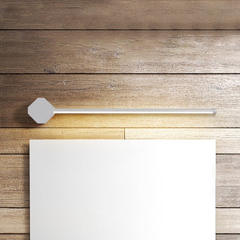 LED Bathroom Sconce Simple Black/White Finish Vanity Wall Light with Slim Linear Acrylic Shade, 16"/23.5" Long