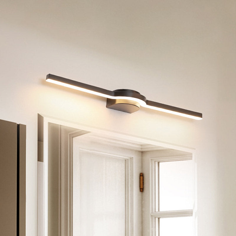 16 "/23,5" l Acryl Schlanke Linie Eitelkeitslicht zeitgenössische LED -Wandlampenleuchte in schwarz, weiß/warmes Licht
