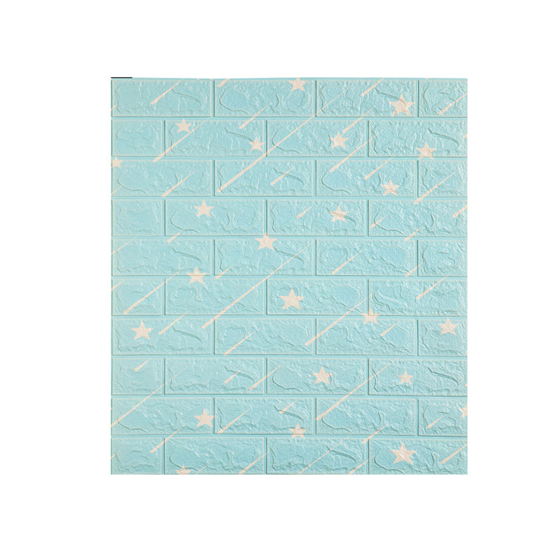 Modern Wall Panel Peel and Stick Cartoon Print Waterproof Wall Paneling