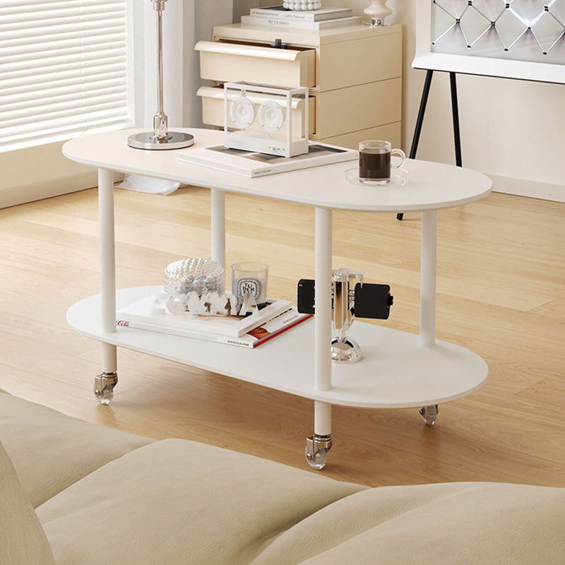 14" Wide Contemporary Corner Table Storage Oval Accent Side Table