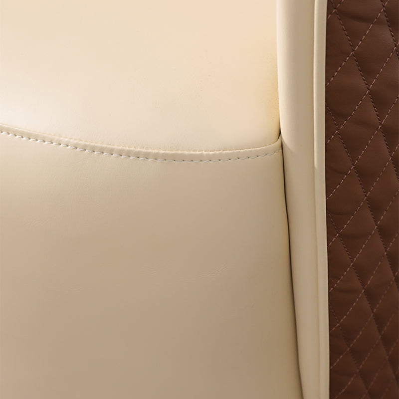 Round Base Style Side Chair Leather Lounge Chair for Living Room