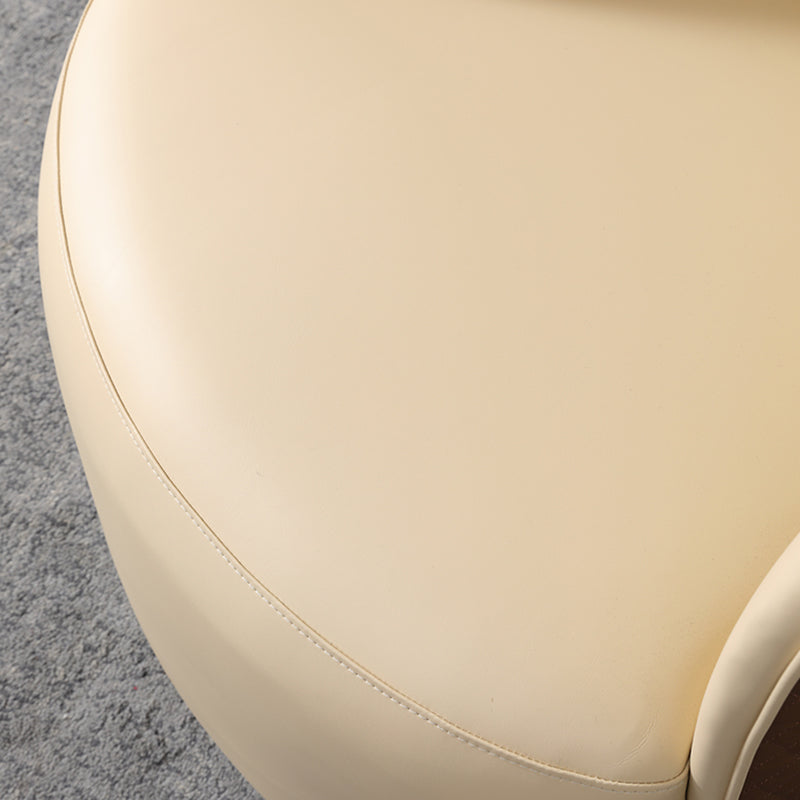 Round Base Style Side Chair Leather Lounge Chair for Living Room