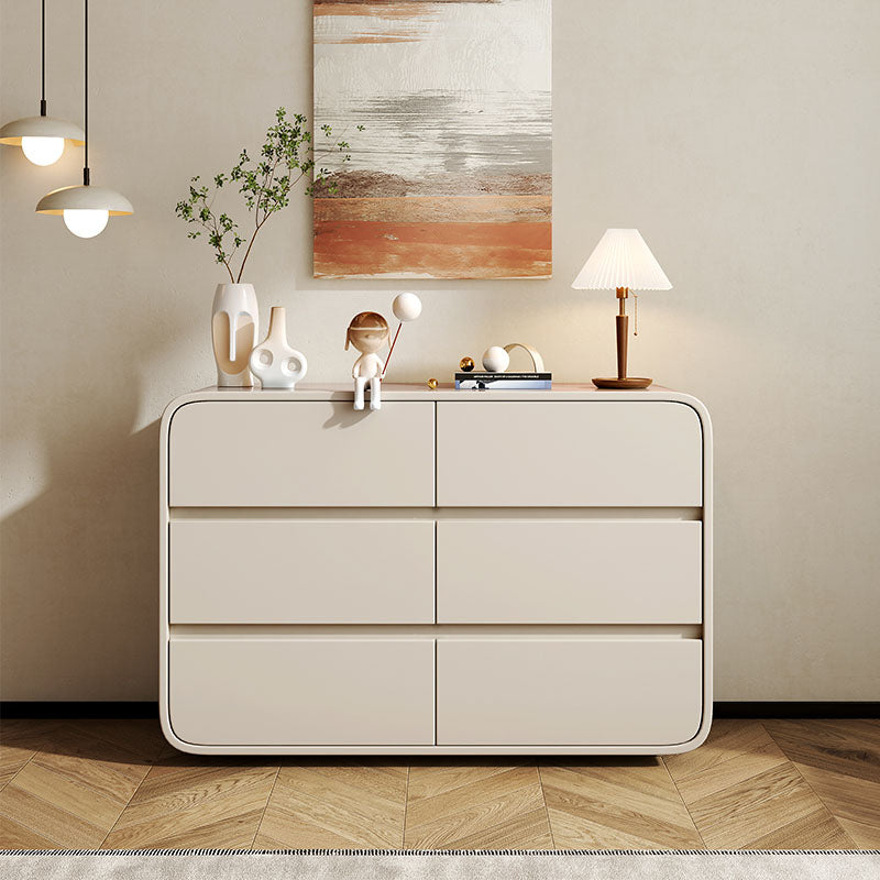 Modernism Horizontal Double Dresser 6 Drawers Wood Storage Dresser for Home