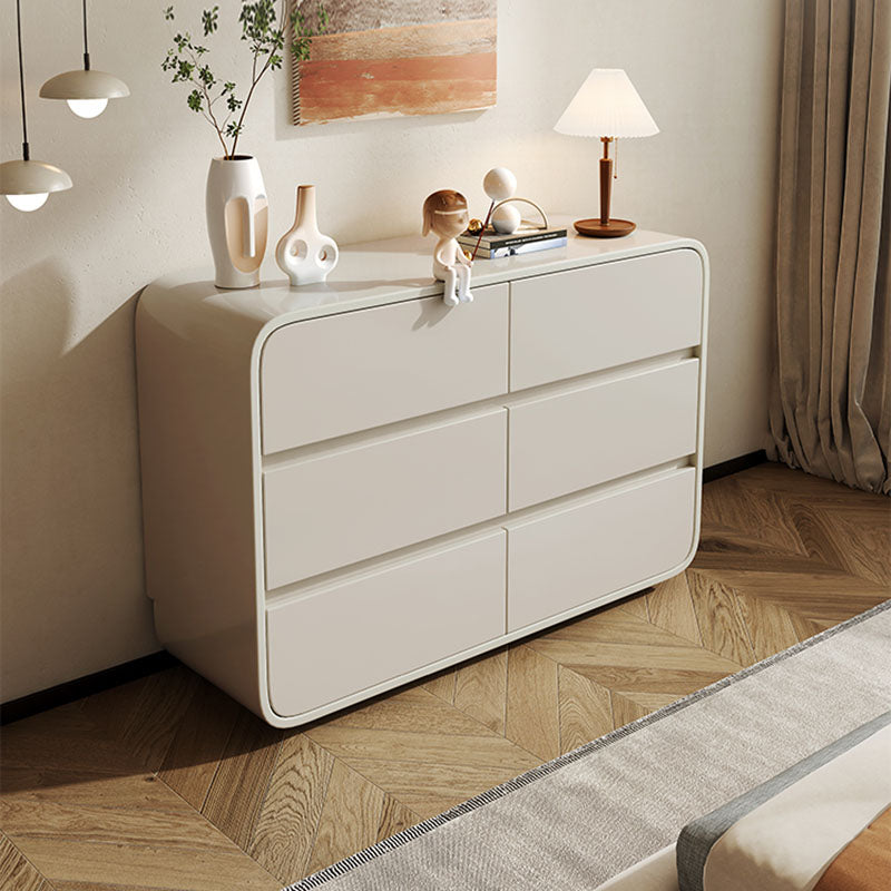 Modernism Horizontal Double Dresser 6 Drawers Wood Storage Dresser for Home