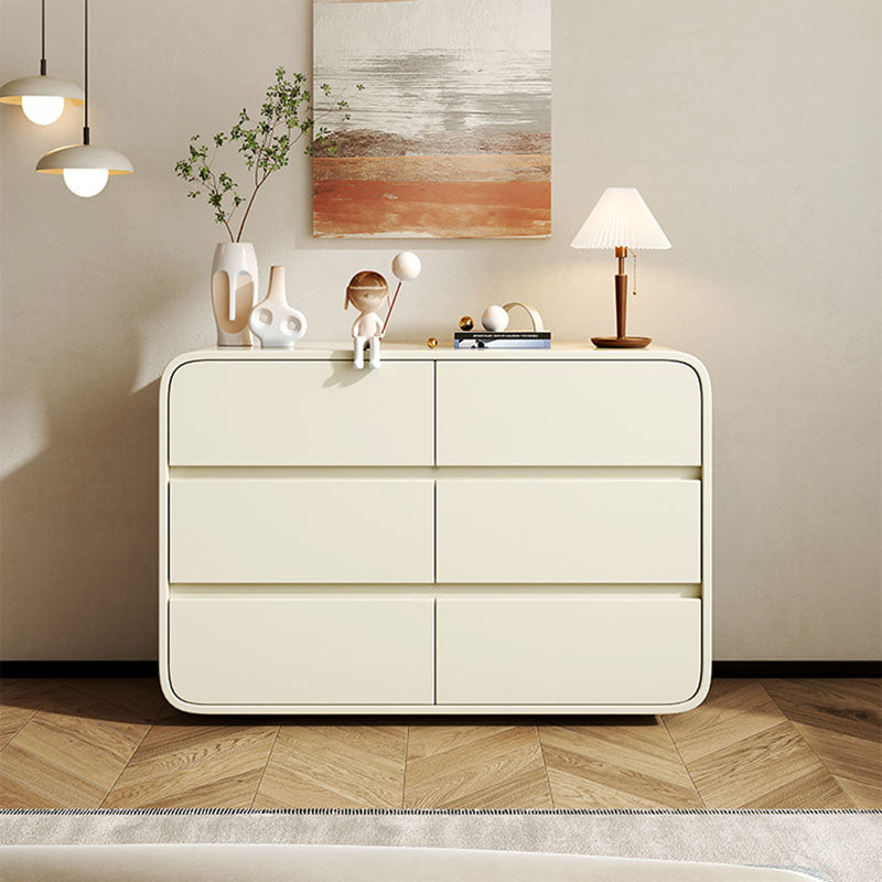 Modernism Horizontal Double Dresser 6 Drawers Wood Storage Dresser for Home