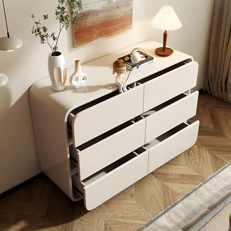 Modernism Horizontal Double Dresser 6 Drawers Wood Storage Dresser for Home