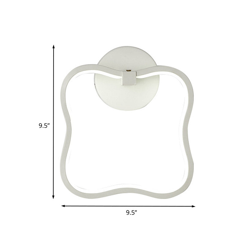 Éclairage mural carré incurvé blanc minimaliste LED MONDE MUR ACRYLIQUE LED MONDE EN BLANC / CHAUD