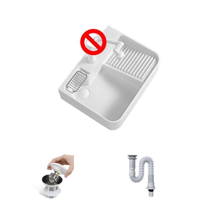 Modern Vessel Lavatory Sink Porcelain with Overflow Wash Stand