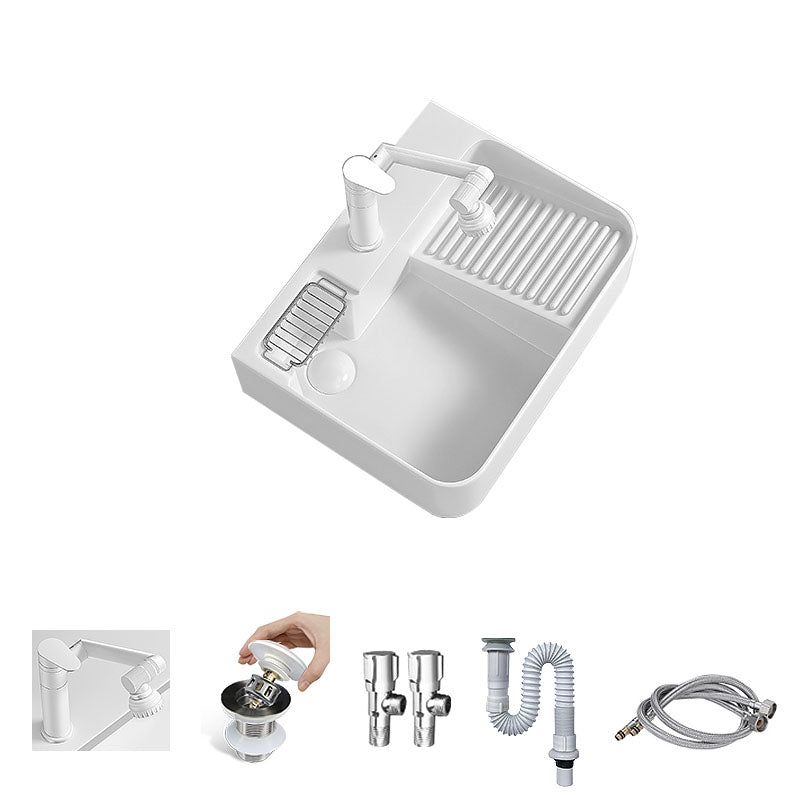 Modern Vessel Lavatory Sink Porcelain with Overflow Wash Stand