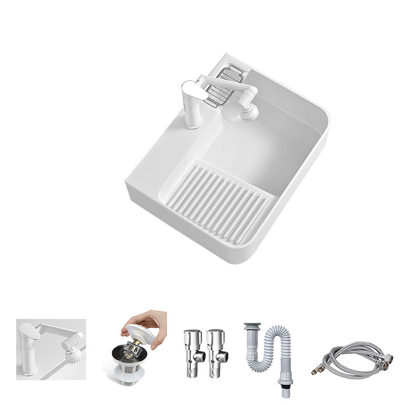 Modern Vessel Lavatory Sink Porcelain with Overflow Wash Stand